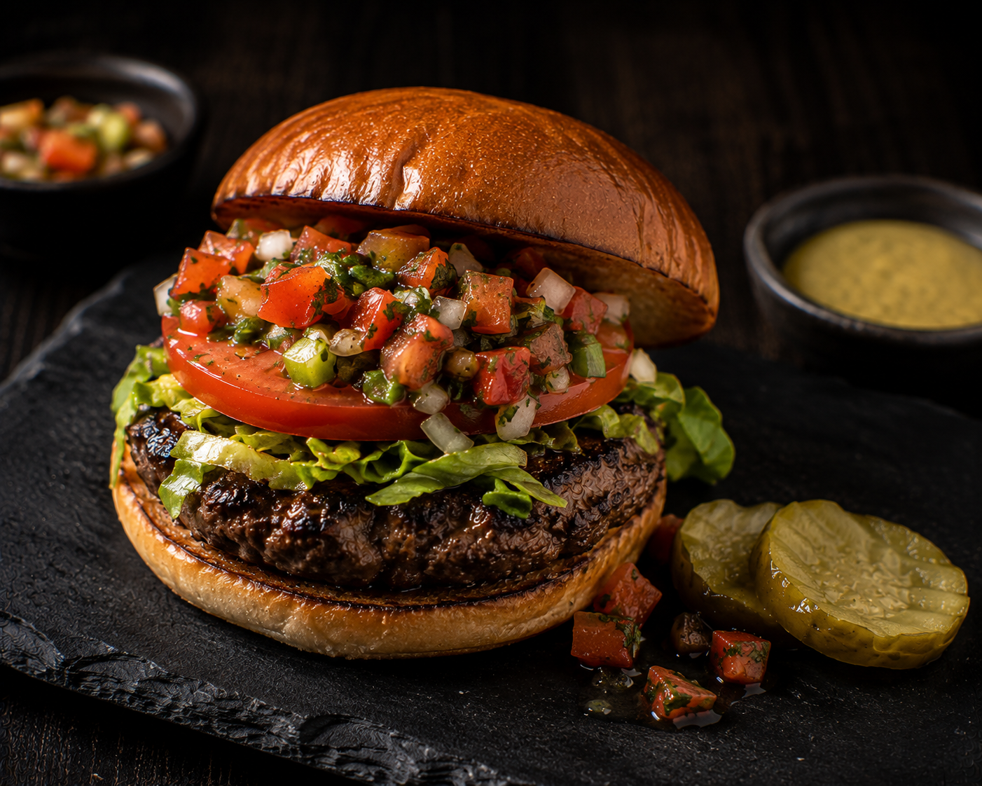 Classic Hamburger with Baja-Style Salsa