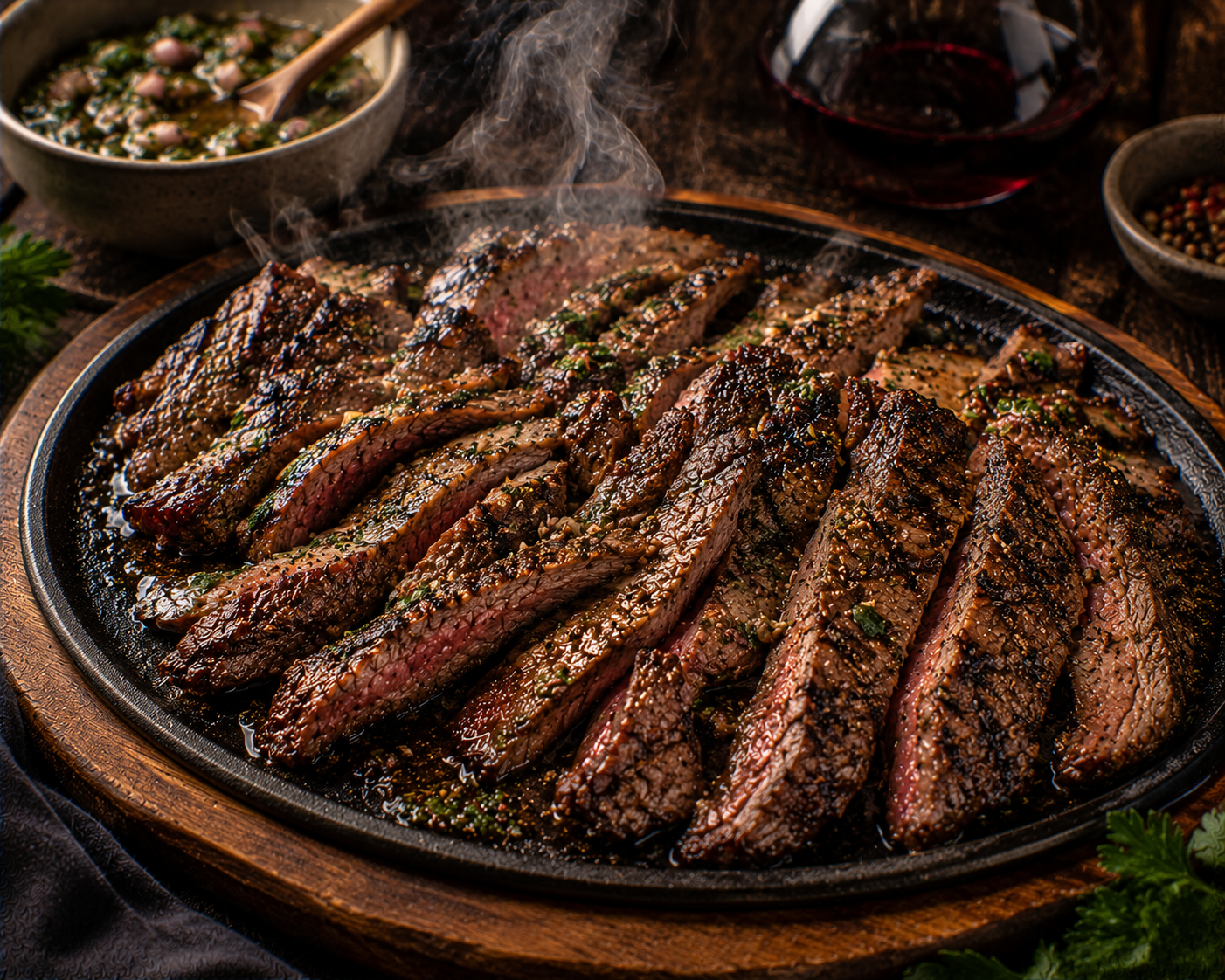 Wine-Marinated Grilled Flat Iron Steak