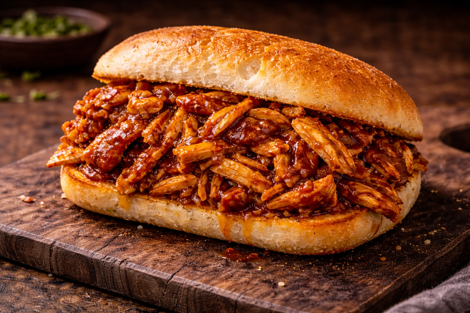 Shredded Barbecue Chicken Sandwiches