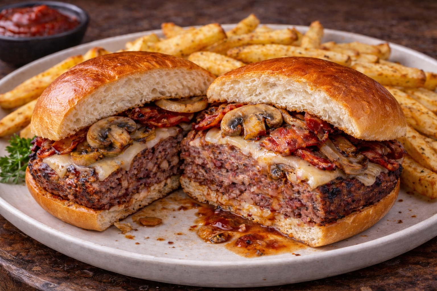 Bacon-Mushroom Burgers