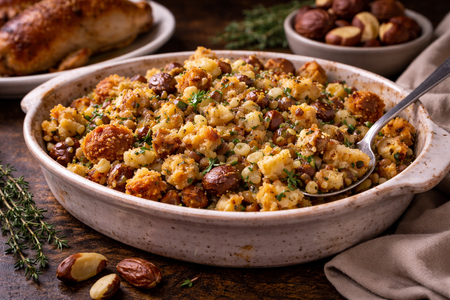Chestnut and Brazil Nut Stuffing for Poultry