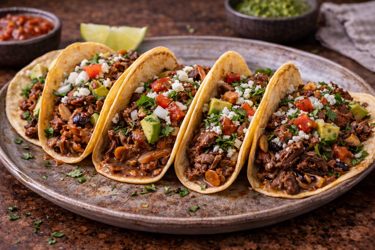 Beef Picadillo Tacos with Chipotle Chiles