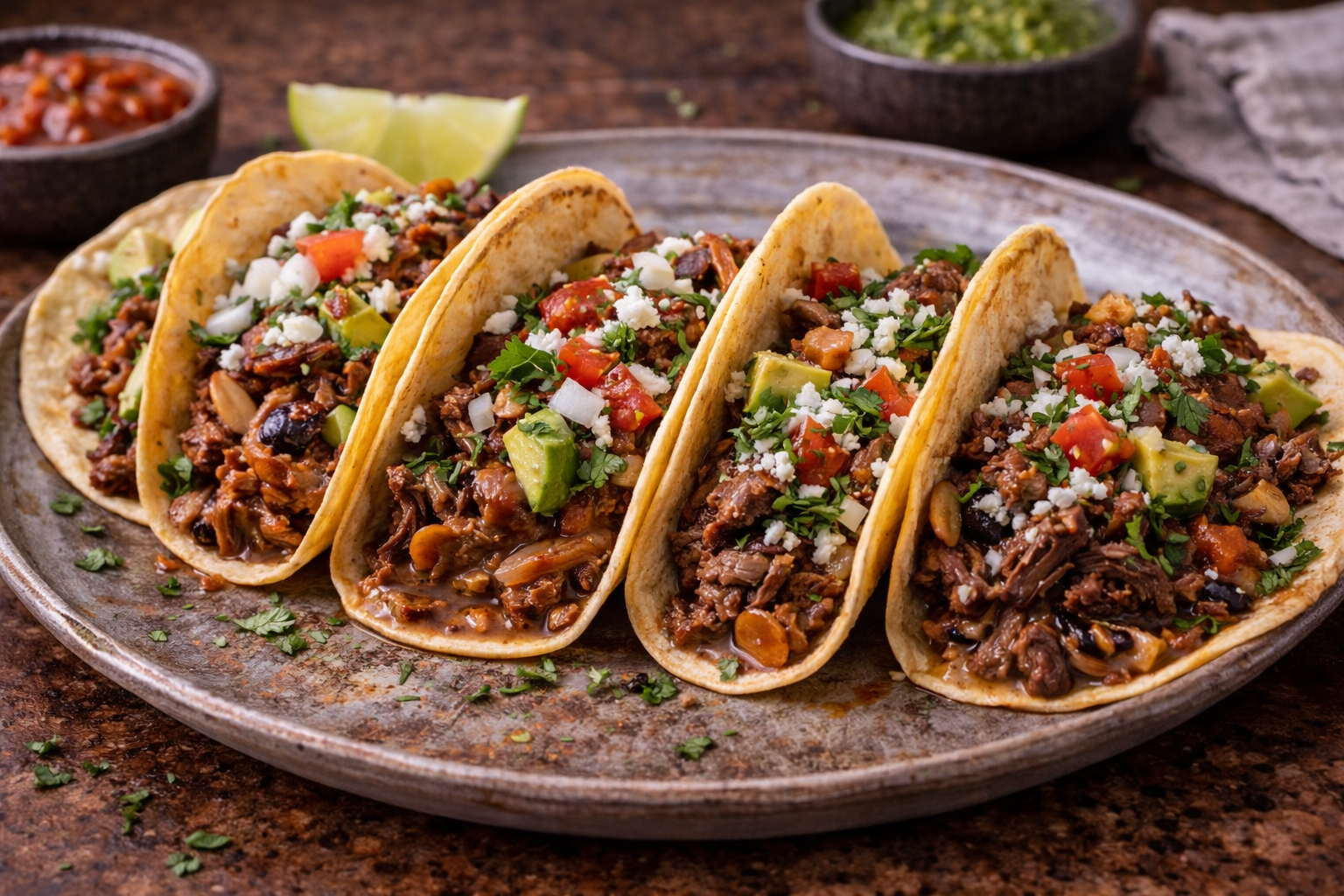 Beef Picadillo Tacos with Chipotle Chiles