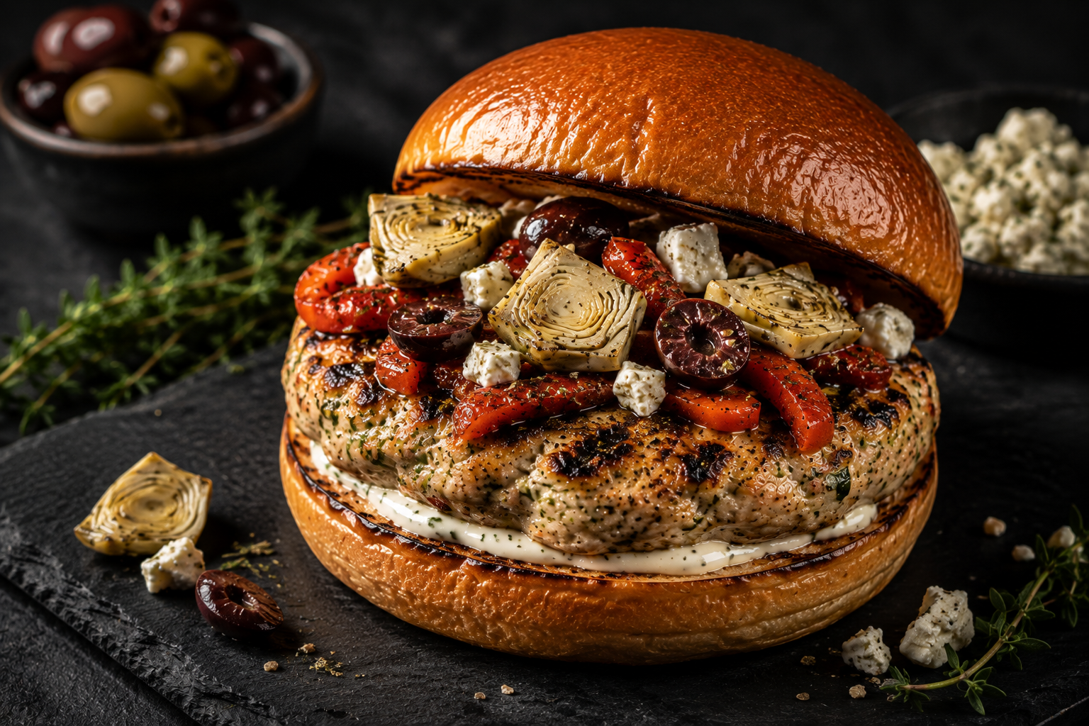 Chicken Provencal Burgers