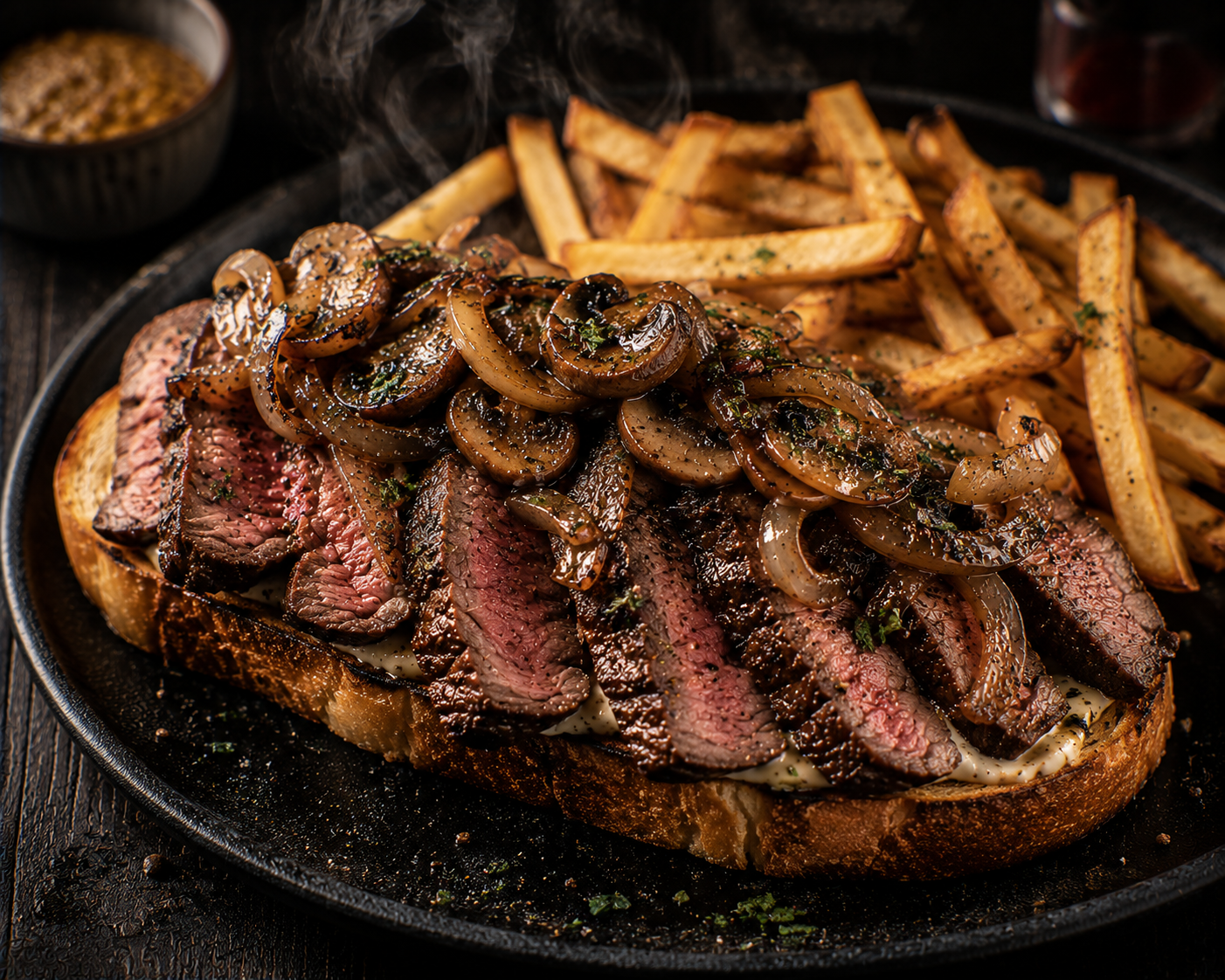 Leon's Great Open-Faced Steak Sandwich