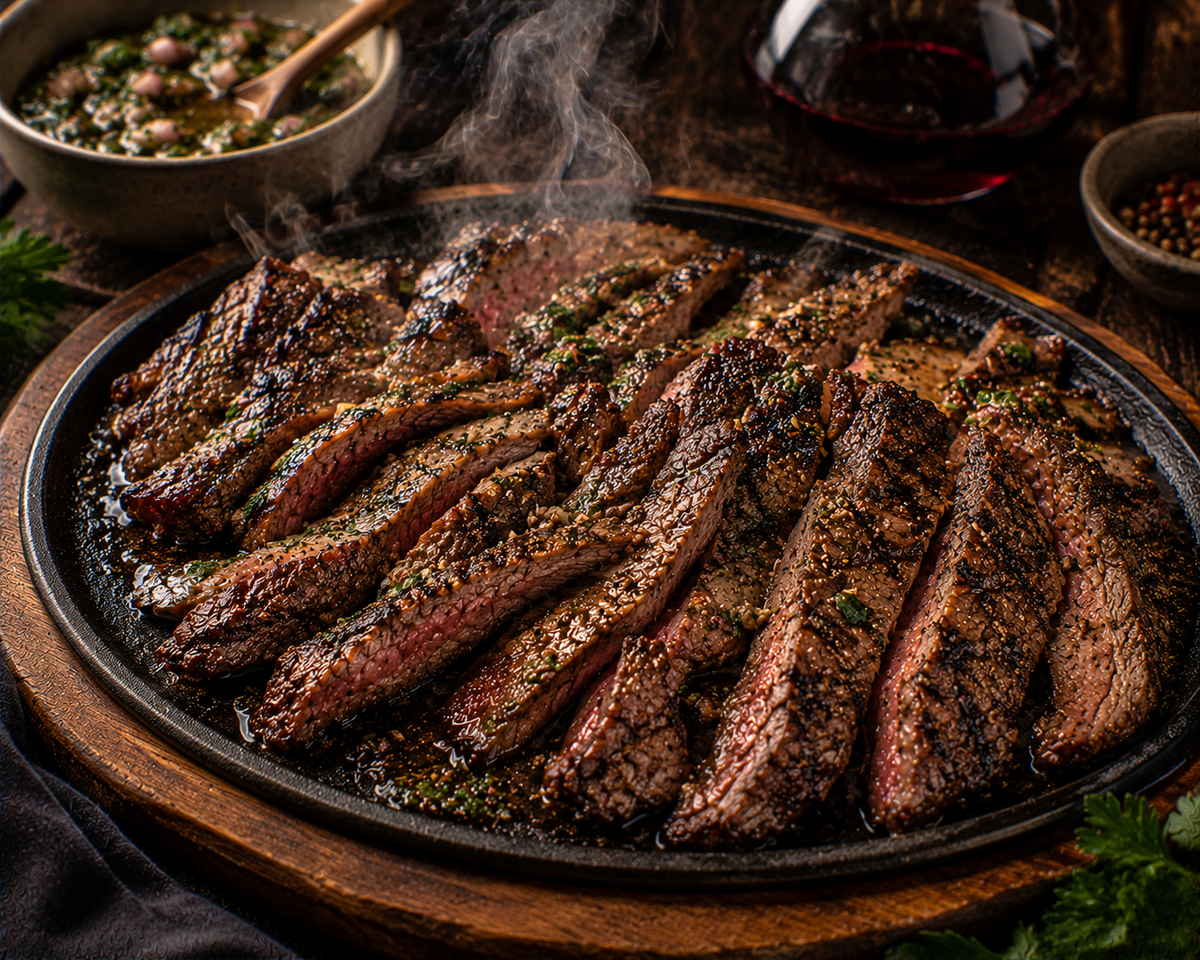 Wine-Marinated Grilled Flat Iron Steak