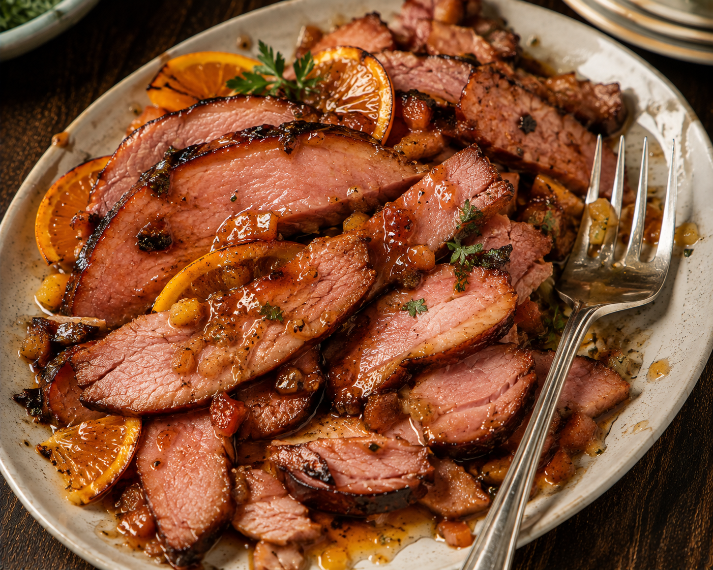 Ham Steak with Orange