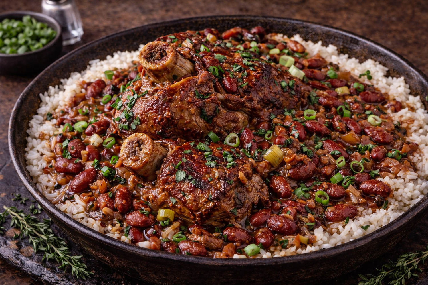 New Orleans-Style Red Beans and Rice with Pork Shanks