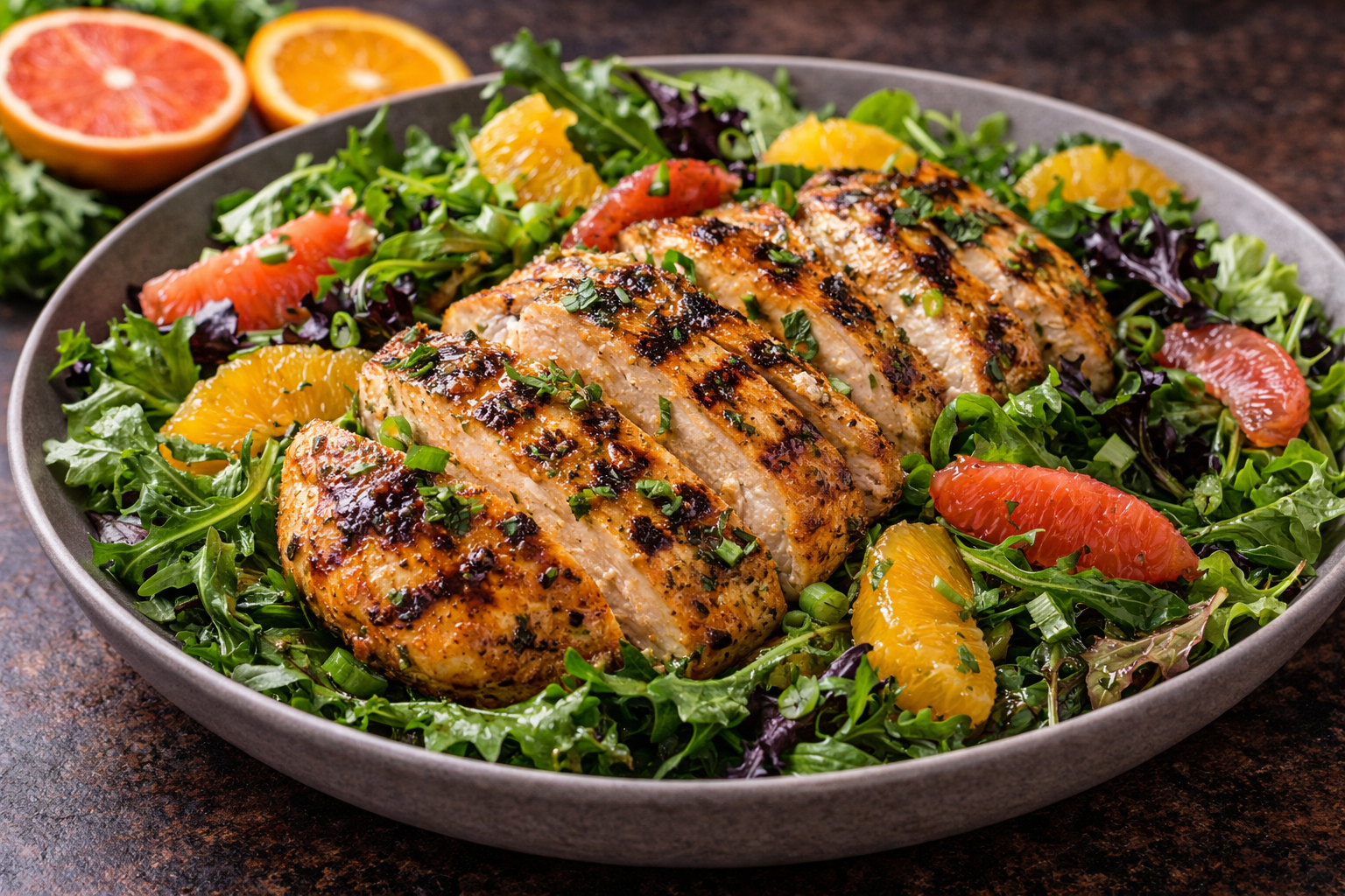 Grilled Chicken-Citrus Salad with Arugula