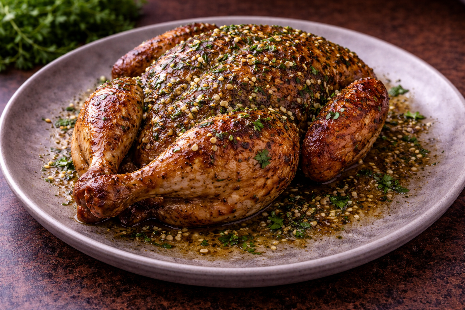 Cornish Game Hen with Herb and Shallot Butter