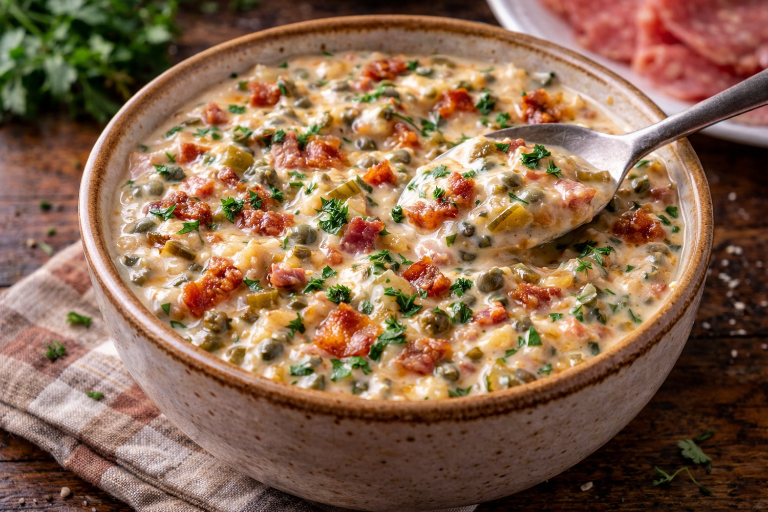 Pickle and Caper Sauce for Fondue