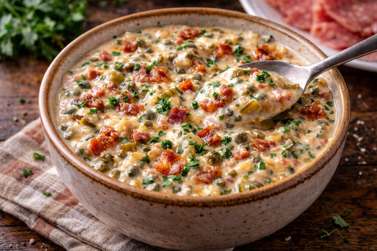 Pickle and Caper Sauce for Fondue