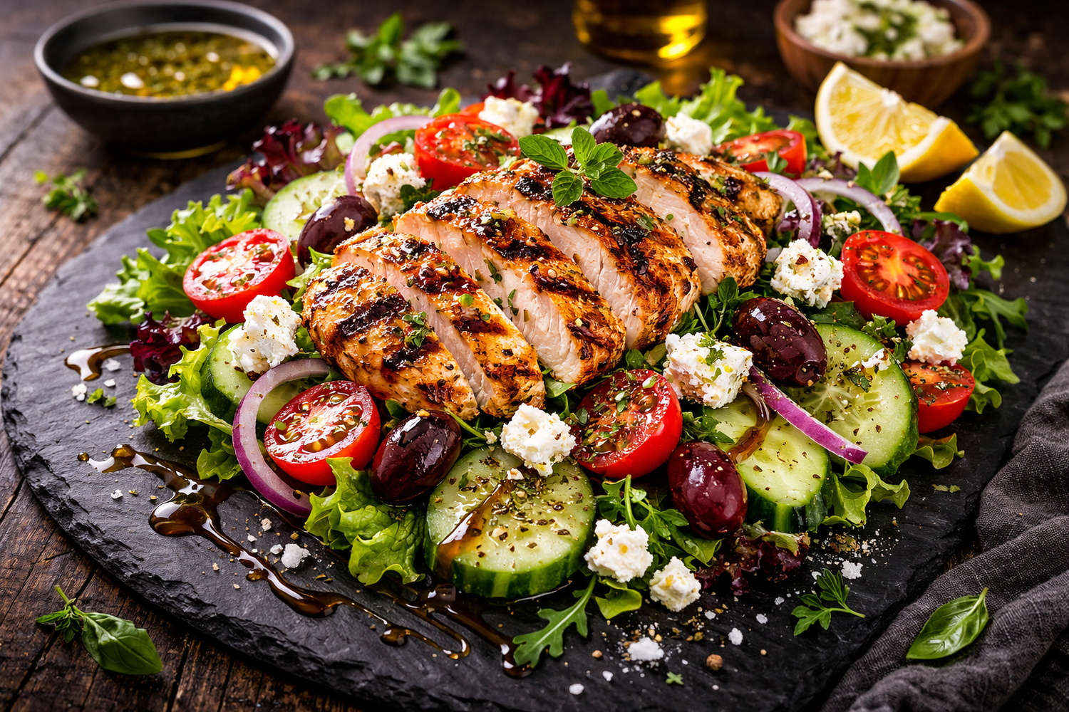 Mediterranean Grilled Chicken Salad