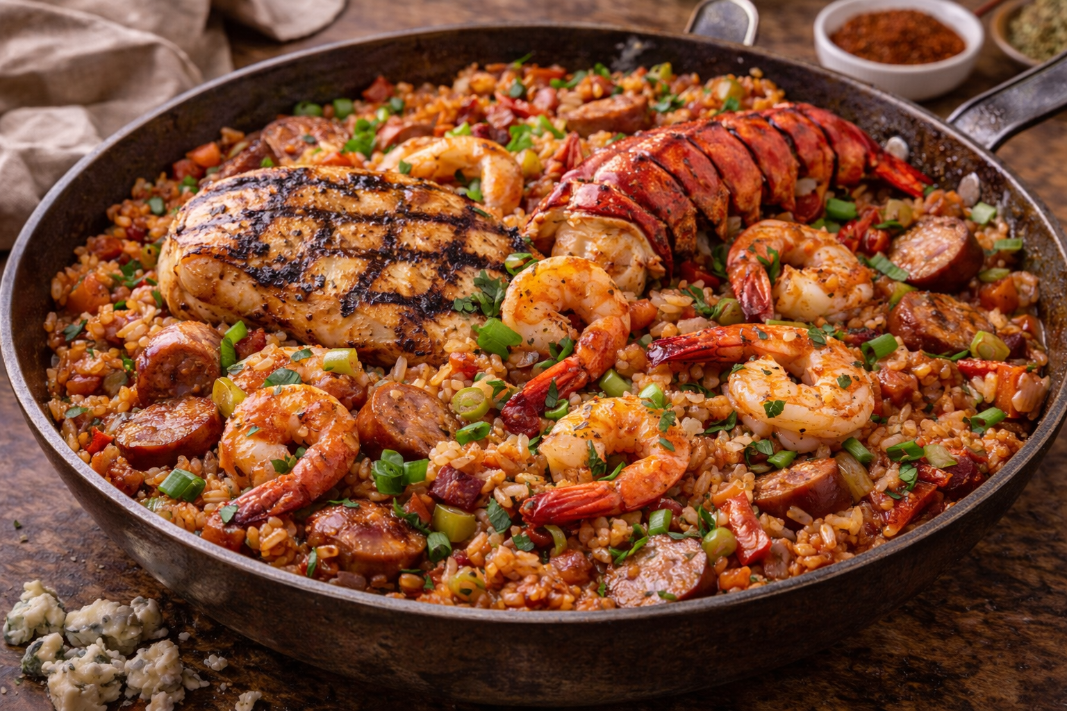 Grilled Chicken and Seafood Jambalaya