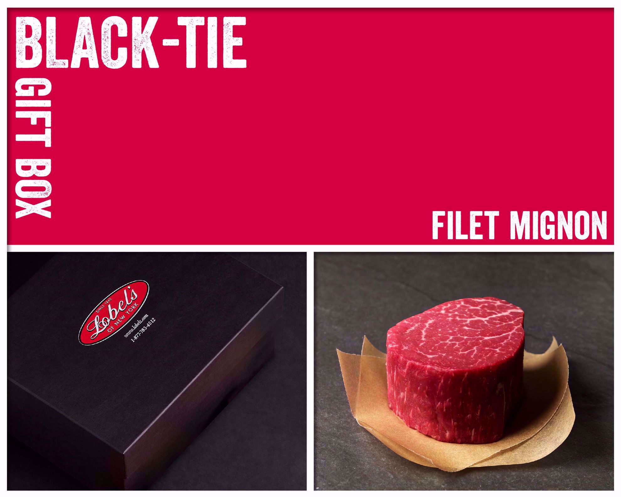 Black-Tie Gift Box: 6 (5 oz.) USDA Prime Filet Mignons